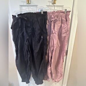 Free People Movement Bundle black
&
rose pink parachute joggers size Large